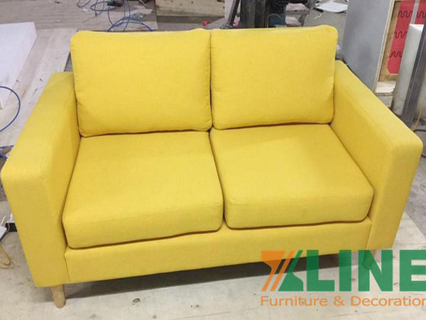 sofa nỉ màu vàng