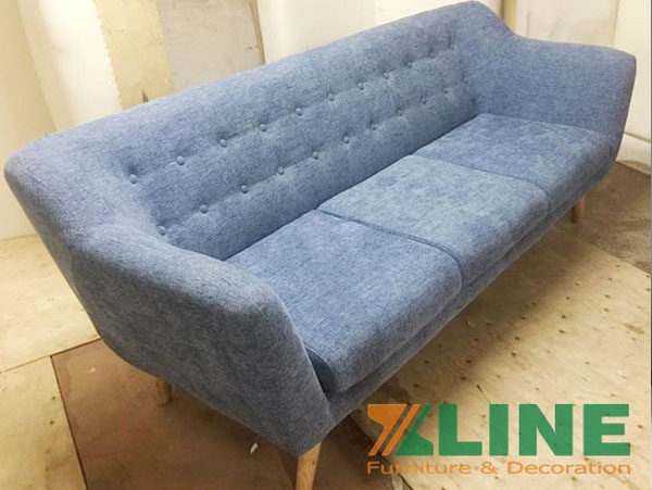 sofa nỉ màu xanh