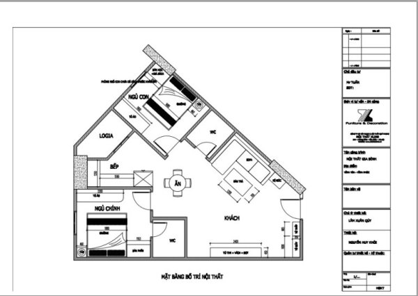 Mặt bằng bố trí căn hộ 70m2